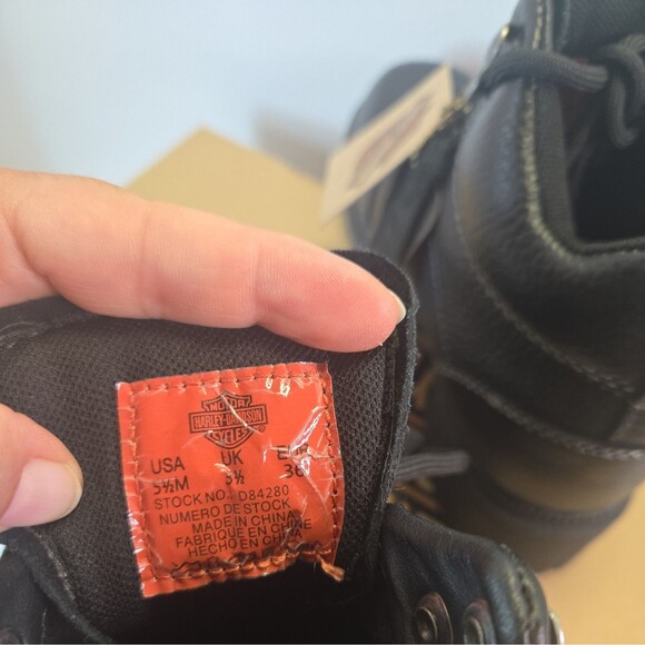 Harley Davidson Women’s Tyler Ankle Boots 84280 Black Leather Size 5.5 - Picture 6 of 8